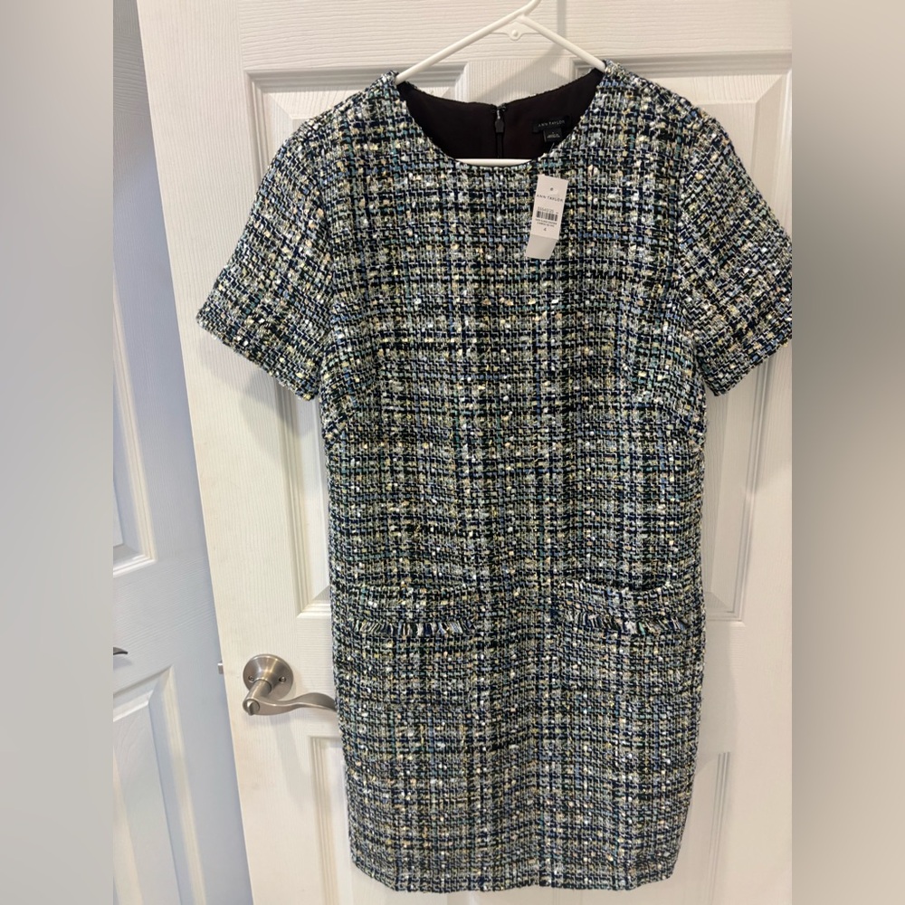Ann Taylor Multicolor Tweed Pocket Dress